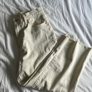 Universal Thread Cropped Vintage Straight Jeans in Ecru